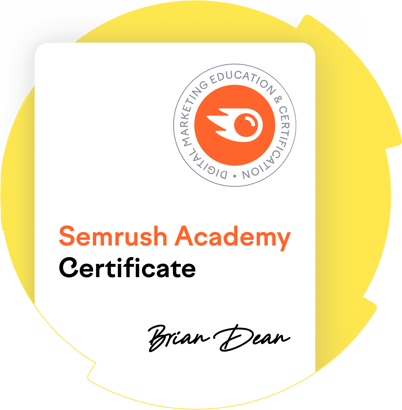 Certificado de Semrush Academy